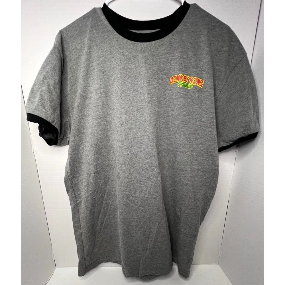 Universal Studios Super Nintendo World Donkey Kong Gray Ringer T-Shirt Men's L